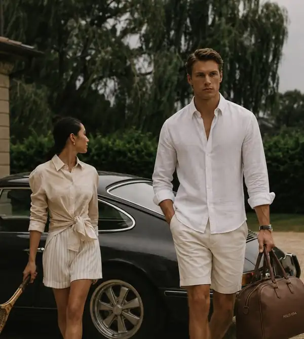 Camisa branca e bermuda off-white